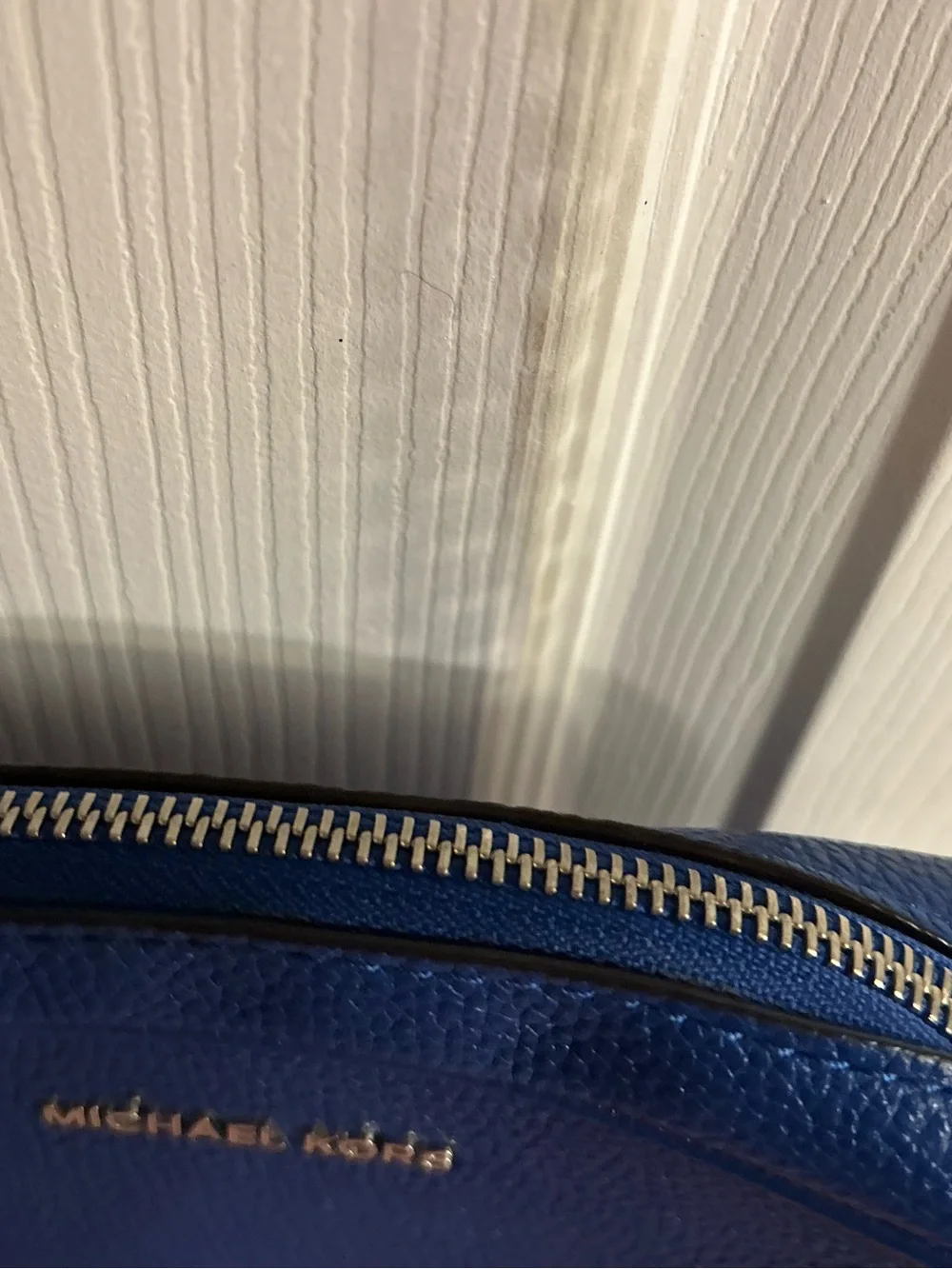 Michael Kors Leather Blue Crossbody Bag with Chain Strap